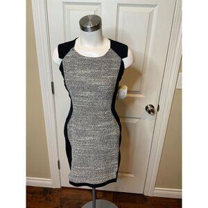Mcginn Black & White Tweed Sleeveless Sheath Dress, Size 4